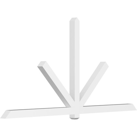 Ekena Millwork Kennewick Architectural Grade PVC Gable Bracket, 108"W x 54"H x 4"D x 4"F, 12/12 Pitch GBP108X54X0404KEN00